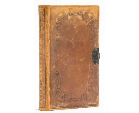 Library Catalogue, manuscript, 56pp. excluding blanks, original blind-stamped crushed morocco, rubbed, metal clasp, g.e., 8vo