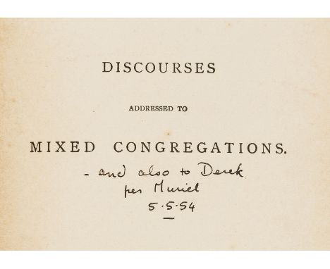 NO RESERVE Spark (Muriel).- Newman (Cardinal John Henry, Saint) Discourses addressed to Mixed Congregations, new impression, 