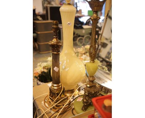 Three table lamp bases. This lot is not available for in-house P&PCondition Report: All electrical items in this lot have bee