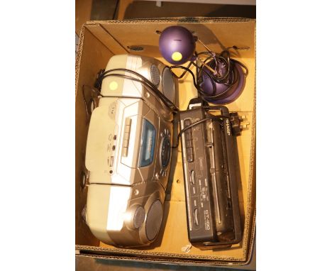 Two portable cassette DVD players and a desk lamp. This lot is not available for in-house P&PCondition Report: All electrical