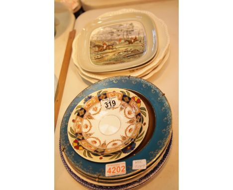 Thirteen ceramic display plates to include Copeland Spode. This lot is not available for in-house P&amp;P 