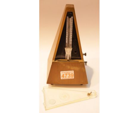 Metronome with perspex cover. P&amp;P Group 2 (£18+VAT for the first lot and £2+VAT for subsequent lots) 