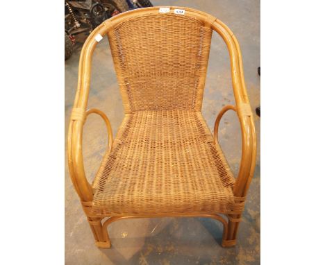 Vintage type wicker chair. This lot is not available for in-house P&amp;P 