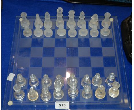 A glass chess set Condition Report: Available upon request