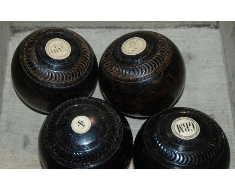 Two set of vintage lawn bowls in cases Condition Report: Available upon request