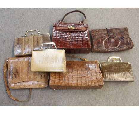 Seven vintage animal skin handbags Condition Report: Available upon request