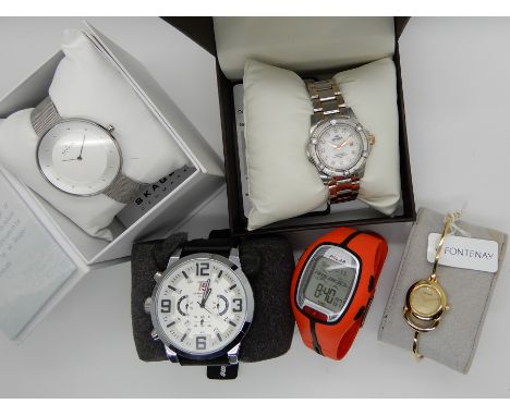 A ladies Skagen watch together with four others to include Rotary, Fontenay etc Condition Report: Not available for this lot