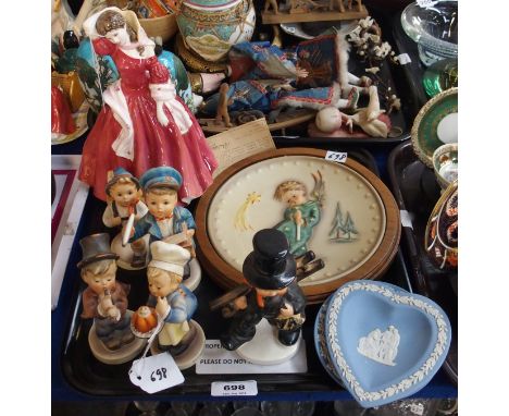 A Royal Doulton figure 'Ellen' HN4231, five Hummel figures to include School Boy, Postman, Serenade, Baker and Chimney Sweep,