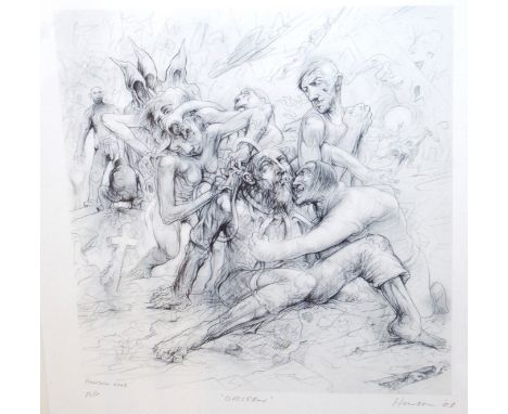 PETER HOWSON Origen, signed, print, 2005, 33 x 26cm Condition Report: signed print under glass.