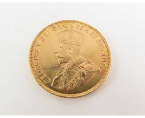 A 1912 Canadian King George V ten dollar gold coin,16.8g gross