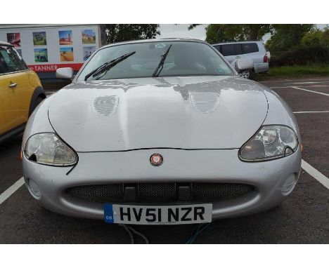 Jaguar XKR, 3996cc petrol engine, registered September 2001, Reg HV51 NZR, currently SORN, MOT expired 11/11/14, this is a no