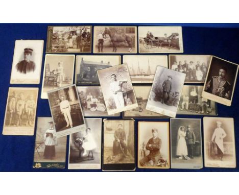 Cabinet Cards, 22 cabinet cards featuring Salvation Army, Gordon Pasha (Gordon of Khartoum), cricket, tennis, shooting party,