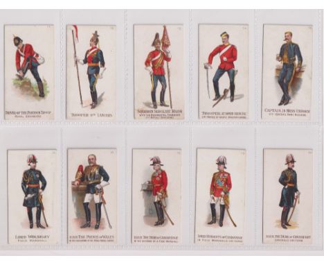 Cigarette cards, Gallaher, Types of the British Army (51-100, 'Three Pipes Tobaccos') (set, 50 cards) (1 with mark to back, r