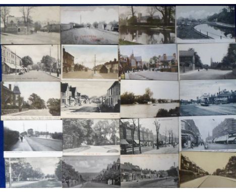 Postcards, London/Middlesex, a good selection of 106 topographical cards, with RP's of Station Approach Ashford, Woodthorpe R