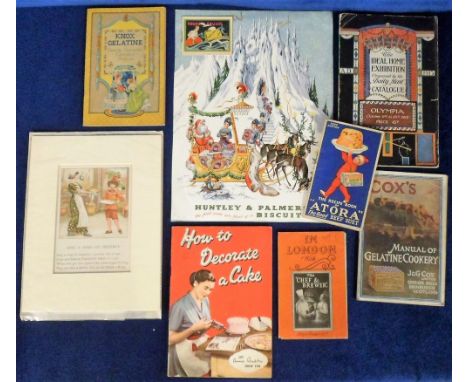 Ephemera, Cookery and Food, 9 items to include 1911 'Cox's Manual of Gelatine Cookery', Tala Icing Book No 1716 'How To Decor