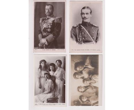 Postcards, Russian Royalty, four RP's, Czar, Grand Duke Michael, four Daughters all by Beagles, plus a  plain back sepia phot