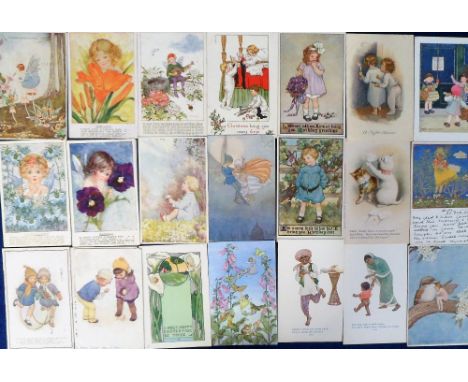Postcards, a broad range of approx. 62 illustrated cards of children, artists inc. M Sowerby, Outhwaite, V.W.S, Doris Bowden,