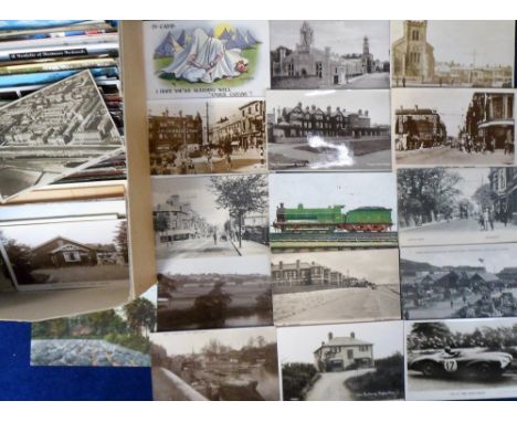 Postcards, a mixed age collection of approx. 325 cards. Modern cards are mostly motor racing and racing cars. Better vintage 