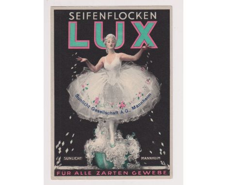 Postcard, Advertising, Lux, German Issue showing ballerina, continental size, message in light pencil to reverse (not pu) dat