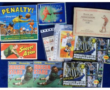 Football, a selection of items inc. Pepys, Box Games, Penalty &amp; International Football Whist, Shredded Wheat, Bob Wilson'