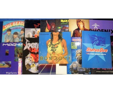 Rock Band Tour Programmes dating from the 1980/90s to include Rod Stewart 1991 Vagabond Tour, Iron Maiden Somewhere On Tour 8