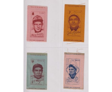 Tobacco silks, USA, ATC, Baseball Players, ref S82, 12 silks, 'M' size, all bar four 'Turkey Red Cigarettes', Arthur Devlin, 