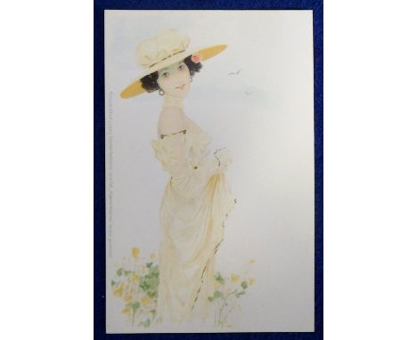 Postcard, Art Nouveau, Raphael Kirchner illustrated glamour card (unsigned) from series 'Moderne Madchen' No. D15-1 (Dell 'Aq