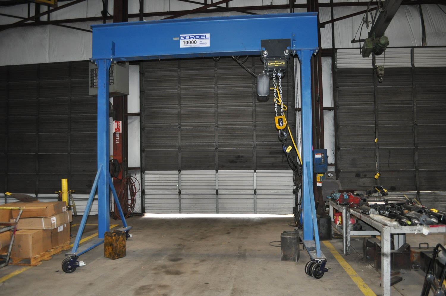 GORBEL PORTABLE AFRAME SHOP CRANE, 10,000 CAPACITY, WITH LOADMASTER 5