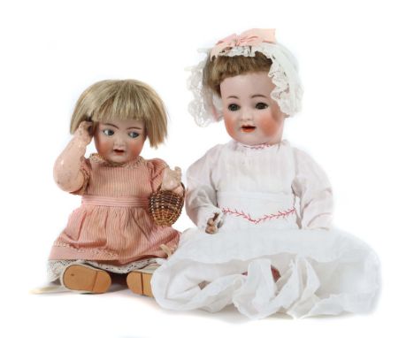2 PuppenKämmer &amp; Reinhardt - Simon &amp; Halbig, Halsmarke: K*R, Simon &amp; Halbig 126, Germany, 32 und 36; um 1914,  Bi