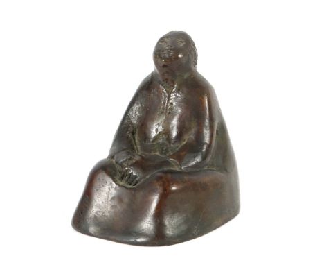 Schorp- Pflumm, HanneStuttgart 1921 -1990 ebenda, deutsche Bildhauerin. "Die Gemütlichkeit", Bronze patiniert, vollplastische