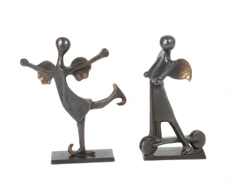 Schmelter, ReimundGeb. 1950 in Oberhunden, Bildhauer und Designer. Paar Engel: "Taxi Engelchen" und "Engelchen On Ice", Bronz