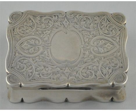 An Edwardian&nbsp;silver snuff box, by Rolason Brothers, Chester 1905, of rectangular form with shaped edges, bright cut deco