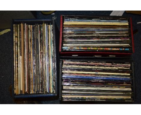 THREE CASES OF APPROXIMATELY 100 L.P'S, including 7 Led Zepplin, other artists include Jimi Hendrix, Slade, Blue Oyster Cult,
