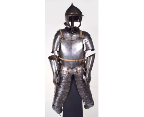 Scarce German Cuirassier’s Composite Munition Armour, Comprehensively c.1600, comprising a burgonet with one-piece skull of 4