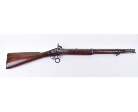 Indian 15-Bore Military Percussion Carbine of Enfield Type, open rear sight, regulation style lock and iron mounts including 
