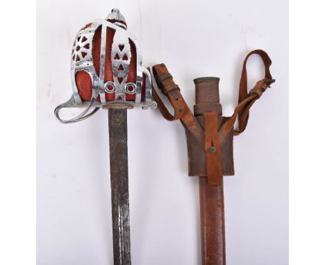 George V Scottish Military Basket Hilt Broadsword by Wilkinson, No.53678, regulation double edge blade cut with a single full