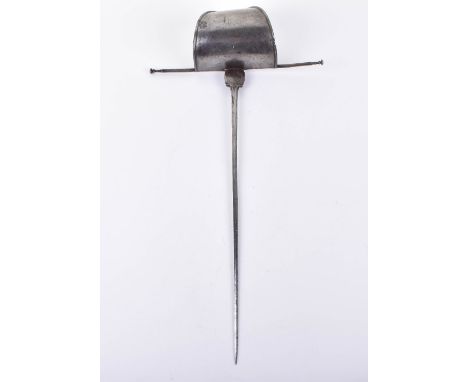 Spanish Left Hand Dagger, 17th Century, tapered thick diamond section blade with a depression for the thumb forged at the for