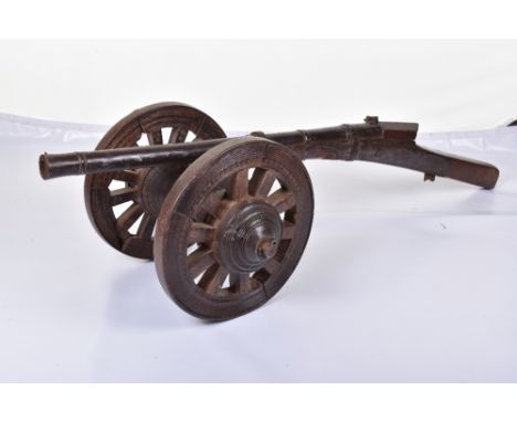Massive Indian Matchlock Rampart Gun Torador, Probably 17th or 18th Century, 2.7cms bore diameter, slightly swollen muzzle, b