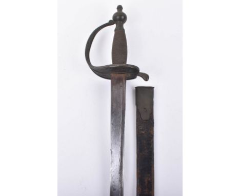 Unusual Infantryman’s Sword, c.1740-60, straight single edge blade cut with a narrow fuller, brass hilt of regulation hanger 