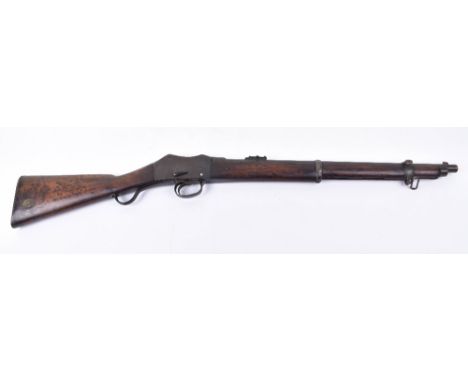 Martini Henry .450’ Lever Action Carbine, frame and breech with government sale marks, ramp ladder rearsight, breech probably