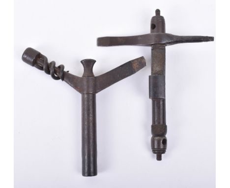 T-Shaped Enfield Combination Tool, comprising worm, spike, pricker, spring clamp, oil bottle, nipple key and turn screws, str