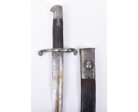 Enfield Sword Bayonet, recurved single edge blade with English inspector’s stamp and German manufacturer’s stamp, regulation 