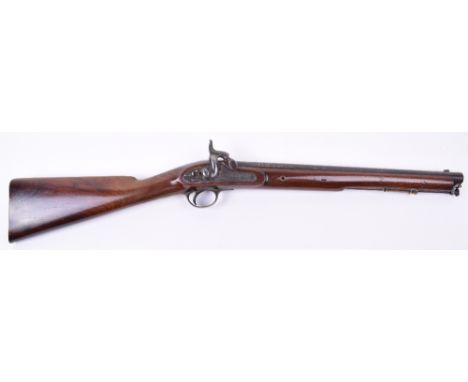 Fine 12 Bore Percussion Yeomanry Carbine c 1840-1845, Probably Irish, twist barrel struck with Government inspector's and Ord