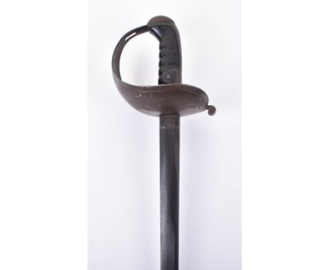 Rare British Experimental Cavalry Trooper’s Sword, c.1856, the hilt is the P.1821 Heavy Cavalry Trooper’s solid bowl type, wi