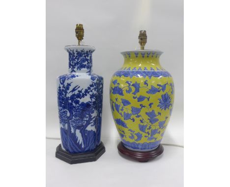 Two Chinese table lamp bases (2)