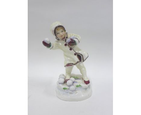 Royal Worcester December  fine bone china figure modelled by Freda Doughty  17cm 