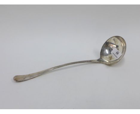 Edwardian silver Hanoverian rat tail ladle,  Sheffield 1907, 30cm 