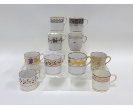 Collection of ten 18th and 19th century coffee cans to include Flight, Barr &amp; Barr, Chamberlain's Worcester, etc (10) 