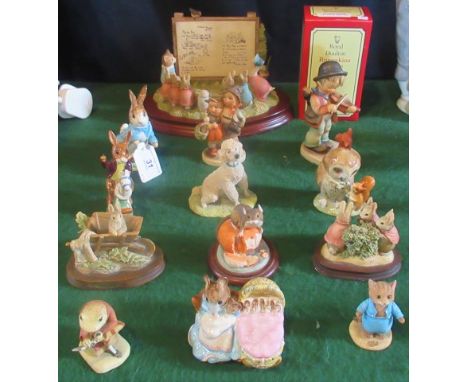 A collection of fourteen various figures, to include: Royal Doulton Bunnykins, Goebel and other related figures.