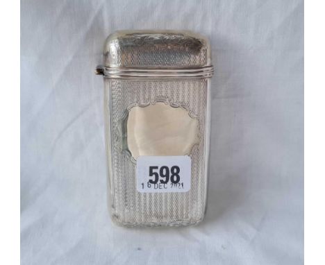 A cigar case with engine turned decoration - 4.5" high - unmarked 